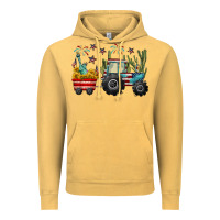 Vintage Mustard 4th of july tractor Vintage Hoodie - CowGirlArtShop
