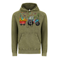 Vintage Olive 4th of july tractor Vintage Hoodie - CowGirlArtShop