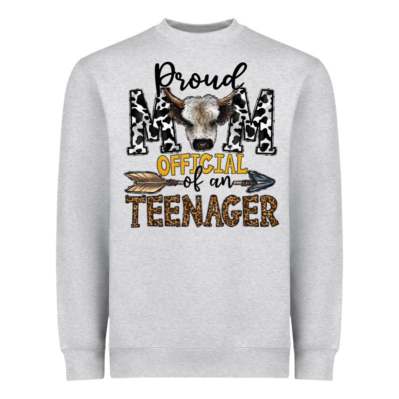 Proud Mom Official Of An Teenager Heavyweight Sweatshirt by CowhideDigitalArt | Teevron