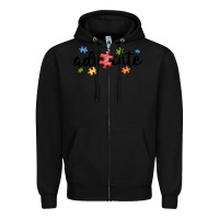 Black advocate autism Zipper Hoodie - MaliasSmallBusiness