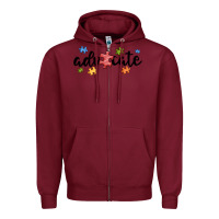 Burgundy advocate autism Zipper Hoodie - MaliasSmallBusiness