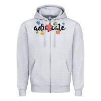 Heather Grey advocate autism Zipper Hoodie - MaliasSmallBusiness