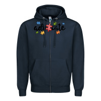 Navy advocate autism Zipper Hoodie - MaliasSmallBusiness