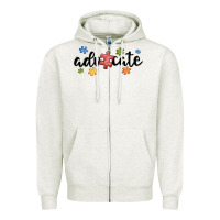 Oatmeal Heather advocate autism Zipper Hoodie - MaliasSmallBusiness