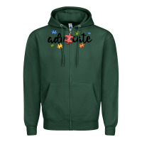 Sports Green advocate autism Zipper Hoodie - MaliasSmallBusiness