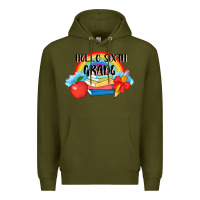 Army Green back to school hello sixth grade 3200x2400 Premium Hoodie - AdoDesignShop