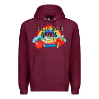 Burgundy back to school hello sixth grade 3200x2400 Premium Hoodie - AdoDesignShop