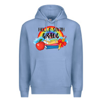 Colony Blue back to school hello sixth grade 3200x2400 Premium Hoodie - AdoDesignShop