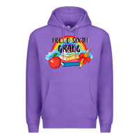 Purple back to school hello sixth grade 3200x2400 Premium Hoodie - AdoDesignShop