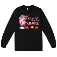 Black milkshake with strawberry Long Sleeve Tee - AdoDesignShop
