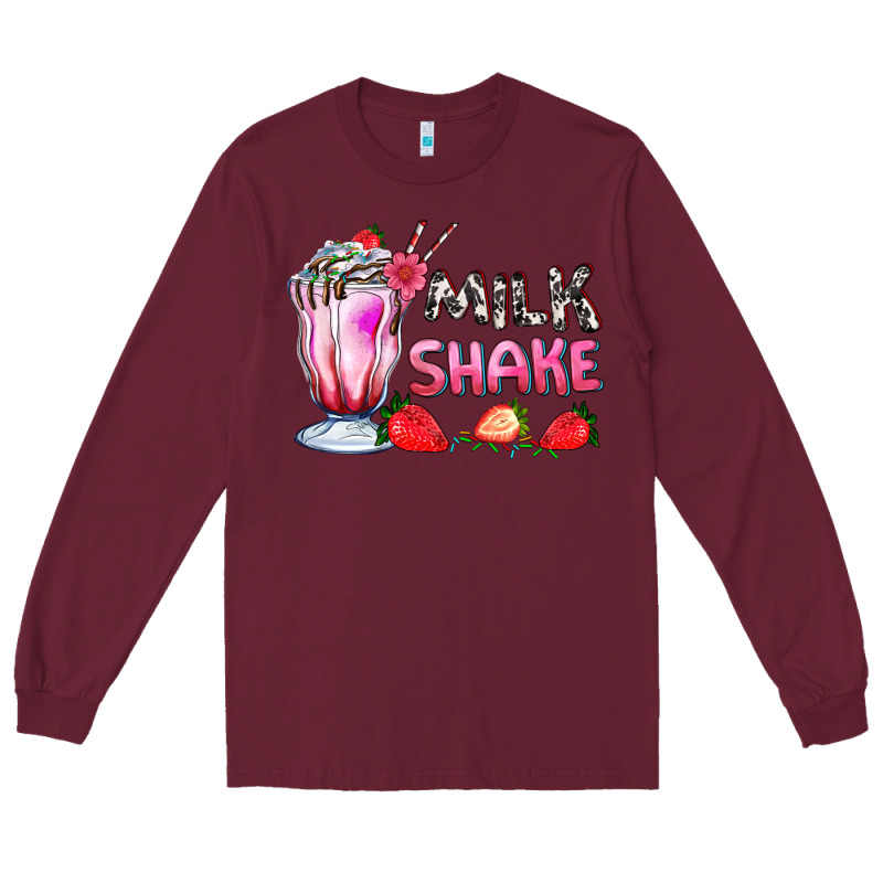 Milkshake With Strawberry Long Sleeve Tee by AdoDesignShop | Teevron