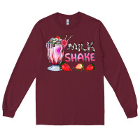 Burgundy milkshake with strawberry Long Sleeve Tee - AdoDesignShop
