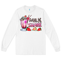 White milkshake with strawberry Long Sleeve Tee - AdoDesignShop