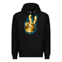 Black Yellow Glitter Sunflower Peace Sign Premium Hoodie - Jasminsmagicworld