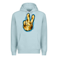 Blue Mist Yellow Glitter Sunflower Peace Sign Premium Hoodie - Jasminsmagicworld