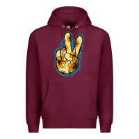 Burgundy Yellow Glitter Sunflower Peace Sign Premium Hoodie - Jasminsmagicworld