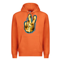Carrot Yellow Glitter Sunflower Peace Sign Premium Hoodie - Jasminsmagicworld