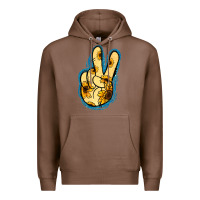 Chestnut Yellow Glitter Sunflower Peace Sign Premium Hoodie - Jasminsmagicworld