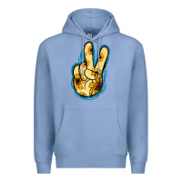 Colony Blue Yellow Glitter Sunflower Peace Sign Premium Hoodie - Jasminsmagicworld