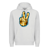 Dove Grey Yellow Glitter Sunflower Peace Sign Premium Hoodie - Jasminsmagicworld