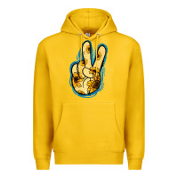 Lemon Yellow Glitter Sunflower Peace Sign Premium Hoodie - Jasminsmagicworld