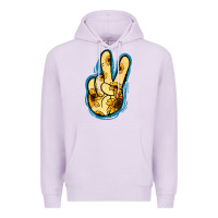 Lilac Yellow Glitter Sunflower Peace Sign Premium Hoodie - Jasminsmagicworld