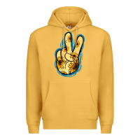 Mustard Yellow Glitter Sunflower Peace Sign Premium Hoodie - Jasminsmagicworld