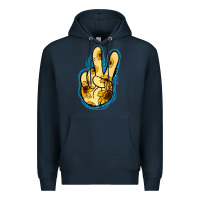 Navy Yellow Glitter Sunflower Peace Sign Premium Hoodie - Jasminsmagicworld