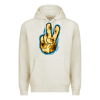 Oatmeal Heather Yellow Glitter Sunflower Peace Sign Premium Hoodie - Jasminsmagicworld