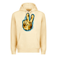 Pina Colada Yellow Glitter Sunflower Peace Sign Premium Hoodie - Jasminsmagicworld