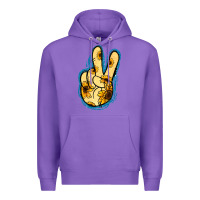 Purple Yellow Glitter Sunflower Peace Sign Premium Hoodie - Jasminsmagicworld