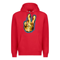 Red Yellow Glitter Sunflower Peace Sign Premium Hoodie - Jasminsmagicworld