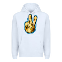 White Yellow Glitter Sunflower Peace Sign Premium Hoodie - Jasminsmagicworld