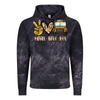 Cloud Black peace love bus Vintage Hoodie - CowhideDigitalArt