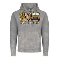 Cloud Rock peace love bus Vintage Hoodie - CowhideDigitalArt
