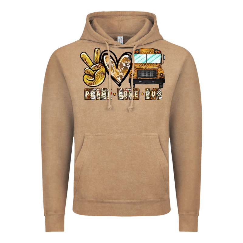 Peace Love Bus Vintage Hoodie by CowhideDigitalArt | Teevron