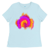 Baby Blue tie dye glitter patch Ladies Tee - AdoDesignShop