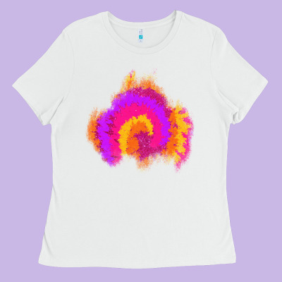 Tie Dye Glitter Patch Ladies Tee Designed By Adodesignshop