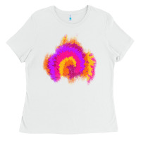 White tie dye glitter patch Ladies Tee - AdoDesignShop