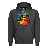 Charcoal Heather autism advocate Zipper Hoodie - MaliasSmallBusiness