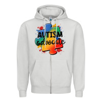 Dove Grey autism advocate Zipper Hoodie - MaliasSmallBusiness