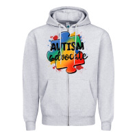 Heather Grey autism advocate Zipper Hoodie - MaliasSmallBusiness