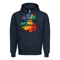Navy autism advocate Zipper Hoodie - MaliasSmallBusiness