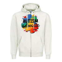 Oatmeal Heather autism advocate Zipper Hoodie - MaliasSmallBusiness