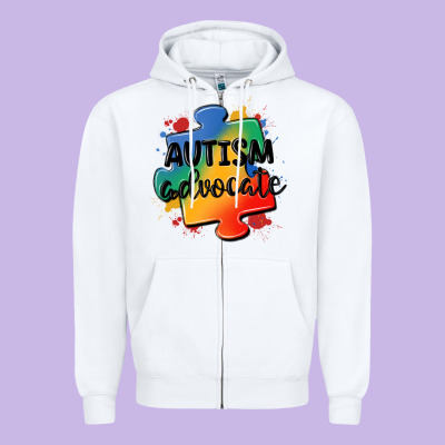 Autism Advocate Zipper Hoodie Designed By Maliassmallbusiness