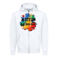 White autism advocate Zipper Hoodie - MaliasSmallBusiness