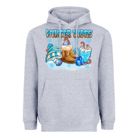 Heather Grey winter vibes Heavyweight Hoodie - MaliasSmallBusiness