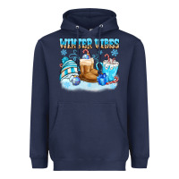 Navy winter vibes Heavyweight Hoodie - MaliasSmallBusiness
