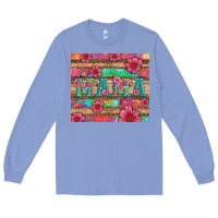 Colony Blue mama with tie dye and flowers Long Sleeve Tee - Artiststas