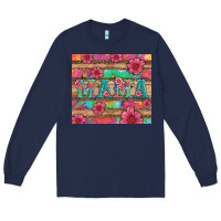 Navy mama with tie dye and flowers Long Sleeve Tee - Artiststas